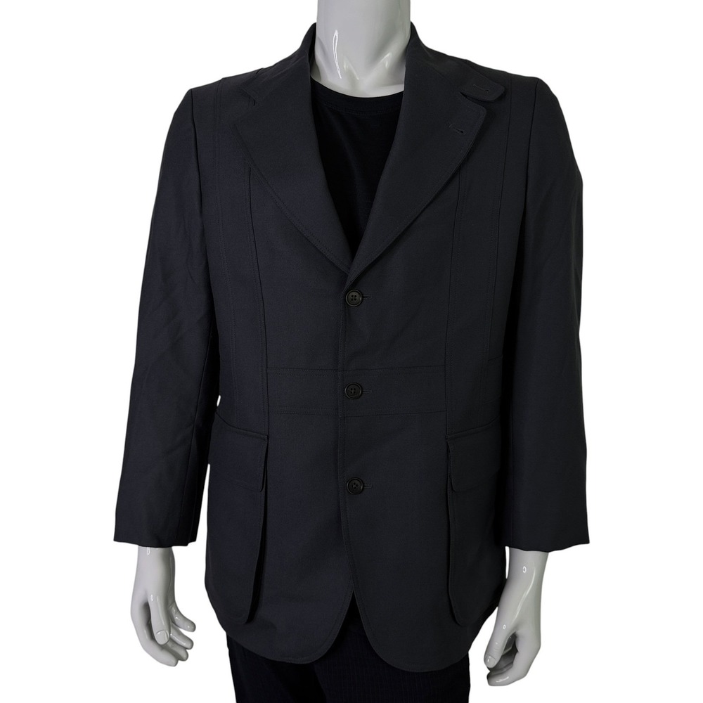 Luca Venturini Men's Classic Grey Virgin Wool 3 Button Blazer Size 42 USA 52 ITA